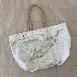 Sea Bags Anguilla Nautical Chart Tote